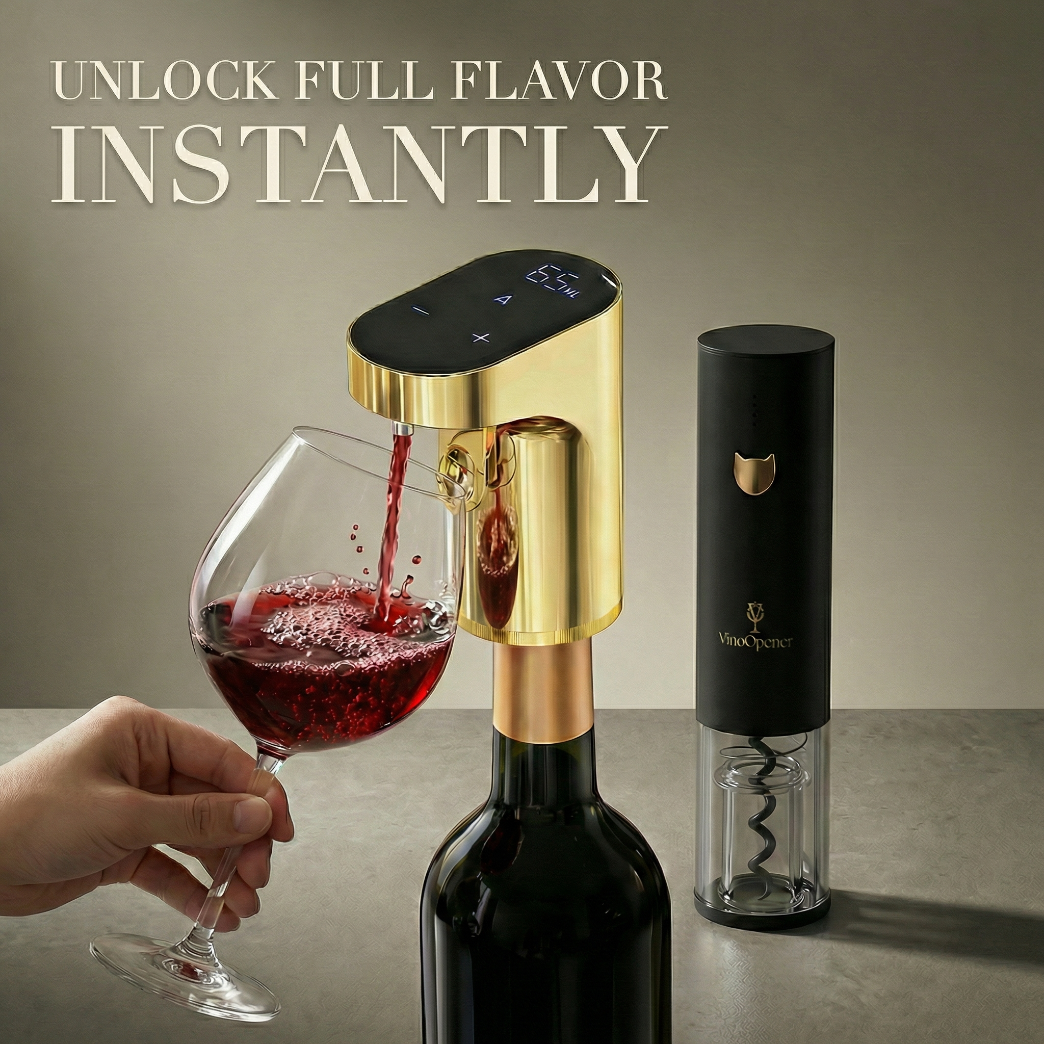 Alto Pour smart wine aerator with touchscreen
